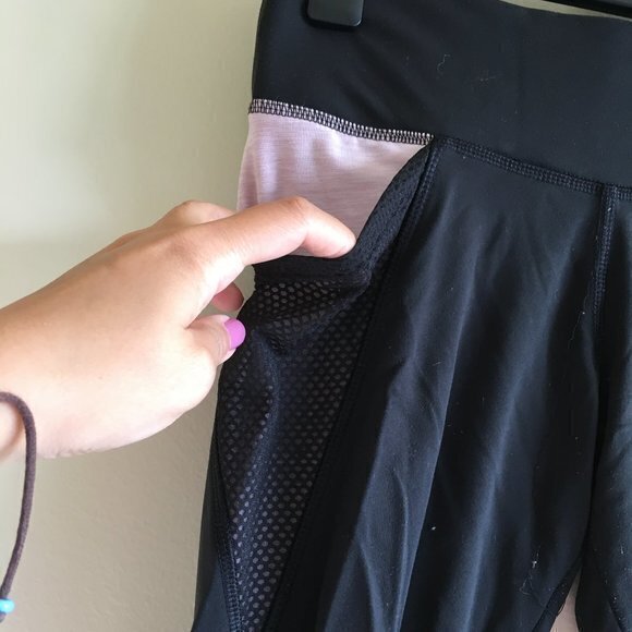 PINK Victoria's Secret ULTIMATE Leggings Sheer Mesh Ankle Pants Pockets - Picture 4 of 8